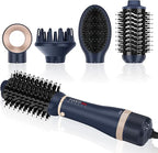 Madam Wellness PARWIN PRO BEAUTY 4 - in - 1 Hairdryer Hot Air Brush Styler Set, Blue | 1000 - Watt Hairdryer Brush with 4 Attachments for Drying, Smoothing, Volume & Styling | Ion Care for Healthy, Shiny Hair - Hair Dryers - British D'sire