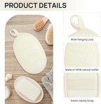 Madam Wellness PureBath Natural Loofah Sponge Set – 2 Pcs Exfoliating Body Scrubber with Back Brush | Gentle & Effective Bath Sponges for Women & Men | Promotes Smooth Skin, Natural Fibers for Deep Cleanse & Refreshing Bath Routine - Loofah - British D'sire