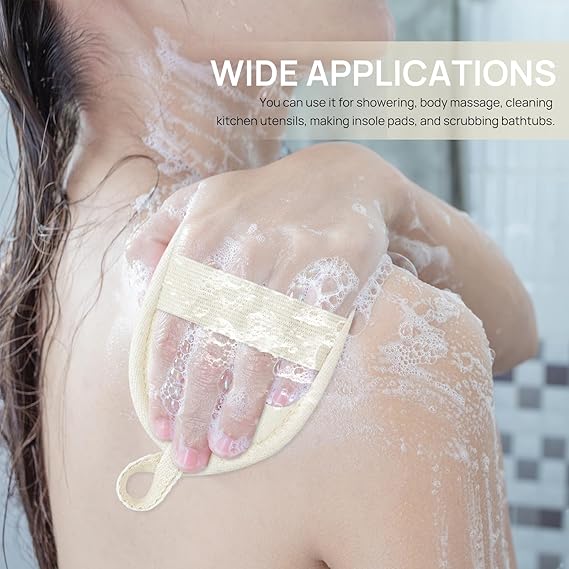 Madam Wellness PureBath Natural Loofah Sponge Set – 2 Pcs Exfoliating Body Scrubber with Back Brush | Gentle & Effective Bath Sponges for Women & Men | Promotes Smooth Skin, Natural Fibers for Deep Cleanse & Refreshing Bath Routine - Loofah - British D'sire