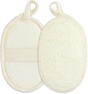 Madam Wellness PureBath Natural Loofah Sponge Set – 2 Pcs Exfoliating Body Scrubber with Back Brush | Gentle & Effective Bath Sponges for Women & Men | Promotes Smooth Skin, Natural Fibers for Deep Cleanse & Refreshing Bath Routine - Loofah - British D'sire
