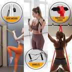 Madam Wellness Solo Gains Resistance Bands Set | 4 Levels Elastic Stretch Bands with Door Anchors, Handles & Protective Covers | Durable Physio Bands for Gym, Home Workouts & Rehabilitation Exercises - Sporting Goods - British D'sire