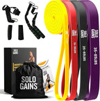 Madam Wellness Solo Gains Resistance Bands Set | 4 Levels Elastic Stretch Bands with Door Anchors, Handles & Protective Covers | Durable Physio Bands for Gym, Home Workouts & Rehabilitation Exercises - Sporting Goods - British D'sire