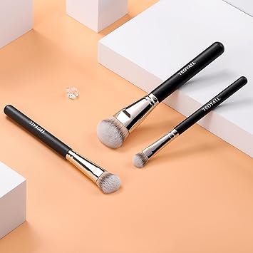 Madam Wellness TEOYALL Flat Angled Makeup Brush Set – Flawless Foundation, Under Eye Concealer, & Bronzer Brushes | Versatile Tools for Liquid, Cream, & Powder Application | Perfect for Seamless Coverage & Precision Blending - Makeup Brush Set - British D'sire Main image