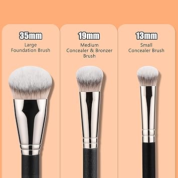 Madam Wellness TEOYALL Flat Angled Makeup Brush Set – Flawless Foundation, Under Eye Concealer, & Bronzer Brushes | Versatile Tools for Liquid, Cream, & Powder Application | Perfect for Seamless Coverage & Precision Blending - Makeup Brush Set - British D'sire