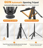 Madam Wellness TONEOF 66" Automatic Selfie Stick & Tripod, Black | Auto - Open Phone Stand with Magnetic Rechargeable Remote | 360° Rotatable & Stable Travel Tripod for iPhone/Android Users | Durable, Portable Design for Versatile Photography Needs - Selfie Sticks and Tripod - British D'sire