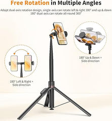 Madam Wellness TONEOF 66" Automatic Selfie Stick & Tripod, Black | Auto - Open Phone Stand with Magnetic Rechargeable Remote | 360° Rotatable & Stable Travel Tripod for iPhone/Android Users | Durable, Portable Design for Versatile Photography Needs - Selfie Sticks and Tripod - British D'sire