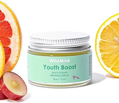 Madam Wellness WildMint Youth Boost Natural Face Serum, 30ml | Hydrating Anti - Aging Formula for Sensitive, Dry, Mature & Menopause Skin | Infused with Hyaluronic Acid & Vitamin C | Vegan & Cruelty - Free UK Skincare - Face Serum - British D'sire