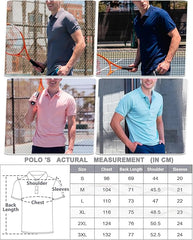 Maia 33,000ft Men’s Moisture - Wicking Golf Polo Shirt – Short Sleeve Quick - Dry Performance T-Shirt for Outdoor Sports, Tennis, and Work | Breathable and Comfortable Athletic Wear for Active Men - Polo Shirt Short Sleeve - British D'sire