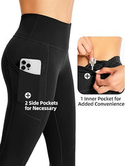 Maia Women's High Waisted Yoga Pants – Tummy Control Workout Leggings with Pockets | Comfortable and Stretchy Activewear for Yoga, Running, Gym, or Lounging | Lightweight, Breathable, and Supportive Design for Everyday Use - yoga leggins - British D'sire