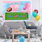 Maicaiffe Touchdowns or Tutus Backdrop Banner Decor - 6x4 ft Gender Reveal Photography Background Poster - Baby Shower Party Photography Prop Booth - Boy or Girl Party Decorations - British D'sire