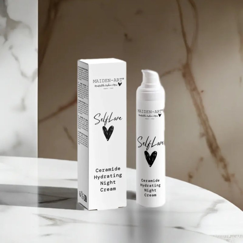 Maiden Art - Ceramide Hydrating Night Cream - Deeply Moisturizing Overnight Skincare | With Aloe Juice, Jojoba Oil, Shea Butter,Hyaluronic Acid - For deep hydration, skin barrier support, Youthful glowing skin - ceramide night cream - British D'sire