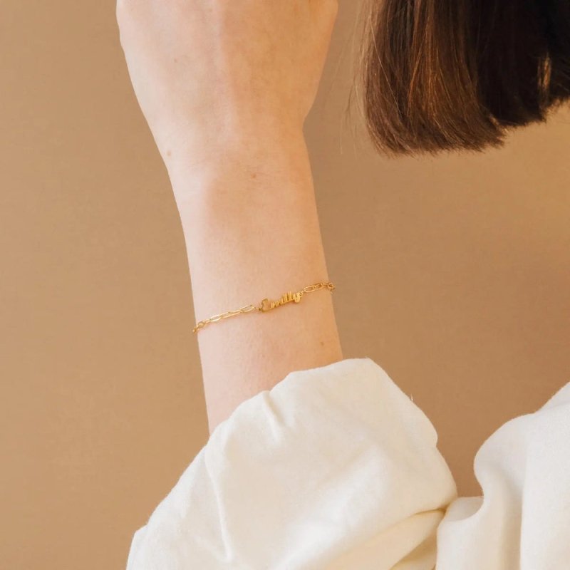 Maiden Art - Custom Name Bracelet:18k Gold, Silver, or Rose Gold Bracelet (5-9.5 inches)– Customizable with Name or Message, Perfect Gift for Loved Ones & Yourself - Bracelets - British D'sire