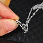 Maiden Art - Double Heart Name Necklace – Custom Couples Necklace, 48 cm Stainless Steel - Silver, Gold, and Rose Gold - Celebrate Love & Connection - British D'sire