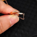 Maiden Art - Double Heart Name Necklace – Custom Couples Necklace, 48 cm Stainless Steel - Silver, Gold, and Rose Gold - Celebrate Love & Connection - British D'sire