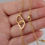Maiden Art - Double Heart Name Necklace – Custom Couples Necklace, 48 cm Stainless Steel-Silver, Gold, and Rose Gold-Celebrate Love & Connection - British D'sire