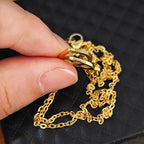 Maiden Art - Double Heart Name Necklace – Custom Couples Necklace, 48 cm Stainless Steel - Silver, Gold, and Rose Gold - Celebrate Love & Connection - British D'sire