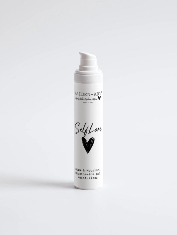 Maiden Art - Glow & Nourish: Niacinamide Gel Moisturiser - 50ml | Vegan -Hydrating Gel with 5% Niacinamide, Vitamin B3 Ginkgo Leaf Extract | Get Youthful, Even-Toned Skin! - Niacinamide Gel Moisturiser - British D'sire