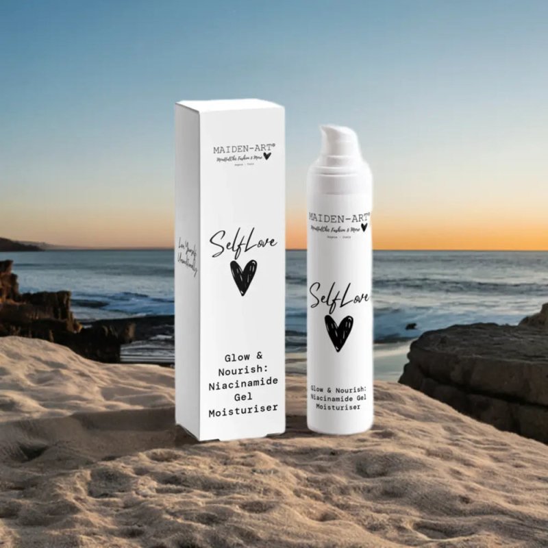 Maiden Art - Glow & Nourish: Niacinamide Gel Moisturiser - 50ml | Vegan -Hydrating Gel with 5% Niacinamide, Vitamin B3 Ginkgo Leaf Extract | Get Youthful, Even-Toned Skin! - Niacinamide Gel Moisturiser - British D'sire
