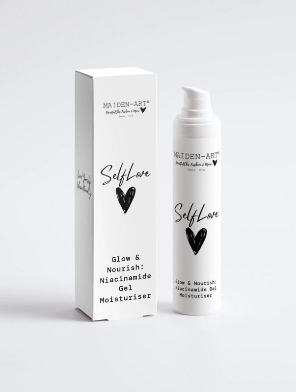 Maiden Art - Glow & Nourish: Niacinamide Gel Moisturiser - 50ml | Vegan -Hydrating Gel with 5% Niacinamide, Vitamin B3 Ginkgo Leaf Extract | Get Youthful, Even-Toned Skin! - Niacinamide Gel Moisturiser - British D'sire