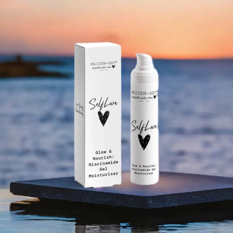 Maiden Art - Glow & Nourish: Niacinamide Gel Moisturiser - 50ml | Vegan -Hydrating Gel with 5% Niacinamide, Vitamin B3 Ginkgo Leaf Extract | Get Youthful, Even-Toned Skin! - Niacinamide Gel Moisturiser - British D'sire