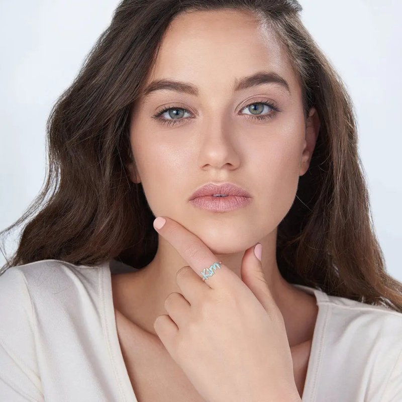 Maiden Art - Personalized Swarovski Stone Ring – Custom Name Ring in S925 Sterling Silver Swarovski Stone - 18k Gold, Silver, Rose Gold – Timeless, Handcrafted - Perfect Gift for Loved Ones - ring - British D'sire