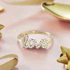 Maiden Art - Personalized Swarovski Stone Ring – Custom Name Ring in S925 Sterling Silver Swarovski Stone - 18k Gold, Silver, Rose Gold – Timeless, Handcrafted - Perfect Gift for Loved Ones - ring - British D'sire