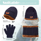 Makone Boys Hat Scarf and Gloves Set, Kids Winter Hat Scarf Gloves Set,for Girls Boys Warm Knitted Beanie Hats Snood Scarf and Gloves for Children - British D'sire