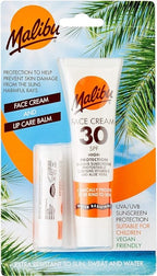 Malibu Duo Pack Sun Protection Face Cream and Lip Balm SPF 30 Water Resistant - British D'sire