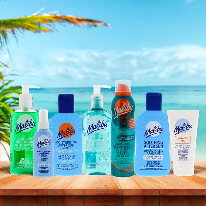 Malibu Sun After Sun Care, Cooling and Soothing Moisturising Gel, Aloe Vera, 100ml - British D'sire