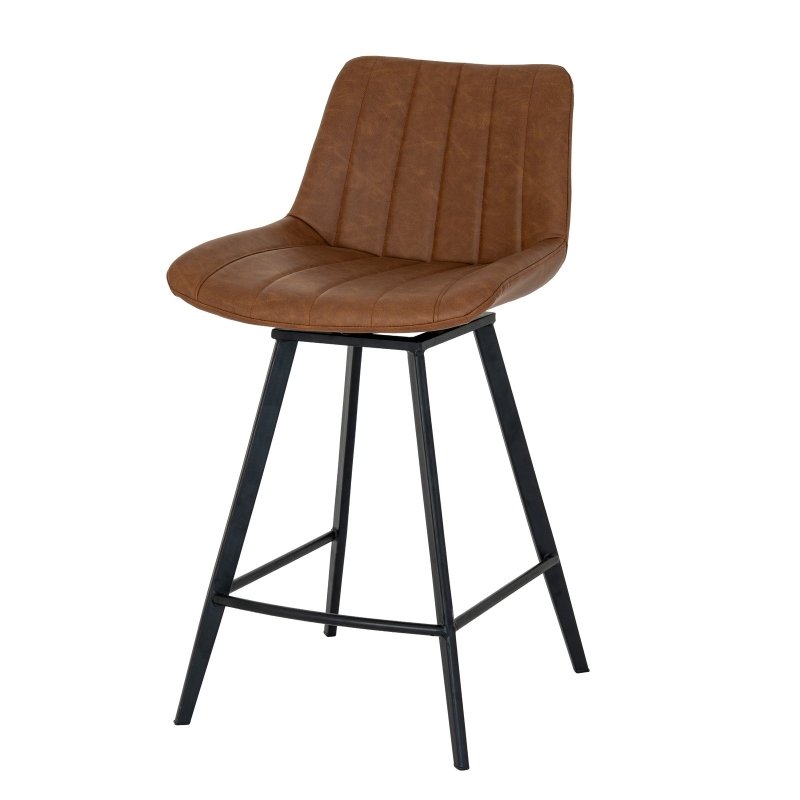 Malmo Tan Swivel Bar Stool for Home Interiors - Seating - British D'sire