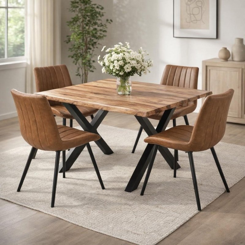 Malmo Tan Swivel Dining Chair - Chairs - British D'sire