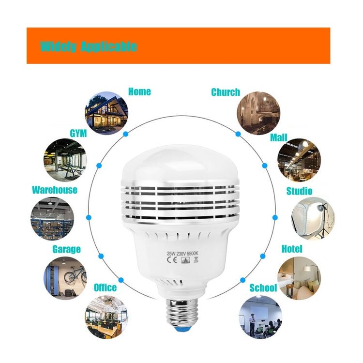 MANTOO PGL25 25W 230V 5500K 2990LM LED Light Bulb for Photography Lighting - British D'sire