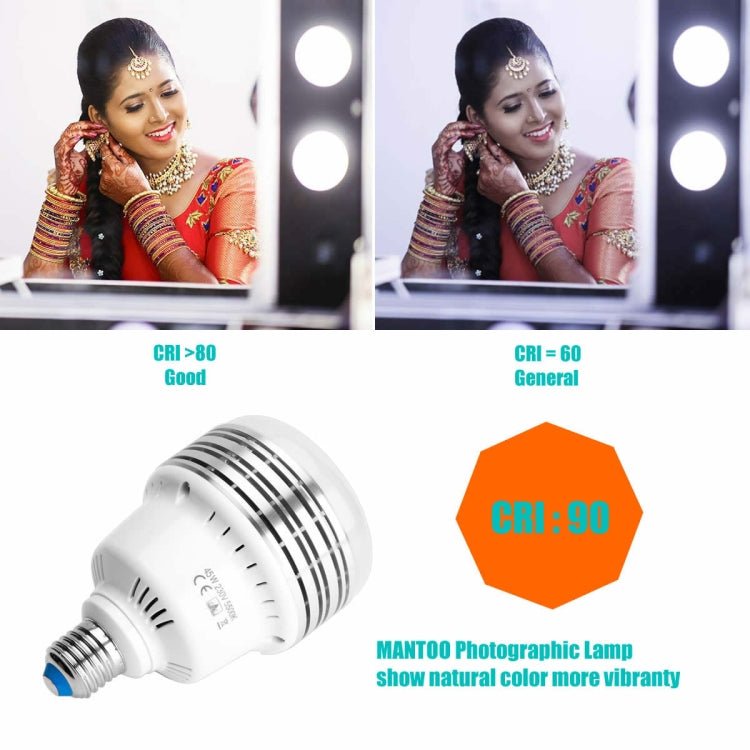 MANTOO PGL45 45W 230V 5500K 5460LM LED Light Bulb for Photography Lighting - British D'sire