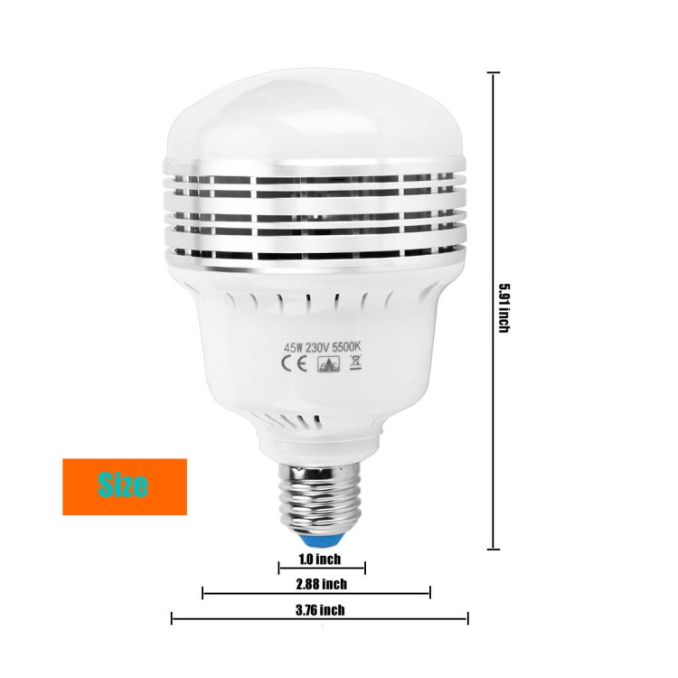 MANTOO PGL45 45W 230V 5500K 5460LM LED Light Bulb for Photography Lighting - British D'sire