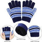 MaoXinTek Kids Winter Beanie Hat Warm Knitted Cap Scarf Gloves Set with Double Layer Fleece Lining for Boys Girls Aged 3 - 6 - Kids Headwear - British D'sire