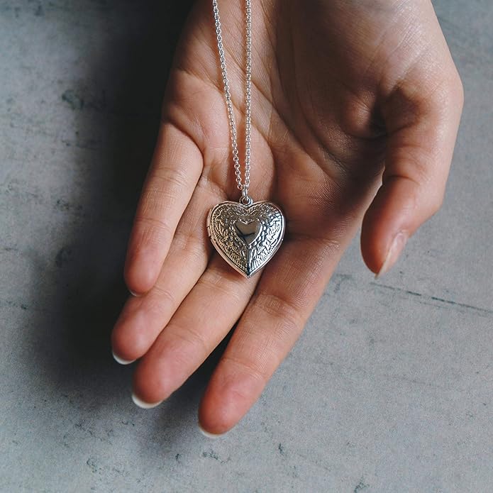 Mara Philip Jones Silver Plated Heart Locket - Necklaces & Pendants - British D'sire