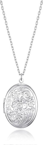 Mara Philip Jones Silver Plated Oval Locket - Necklaces & Pendants - British D'sire