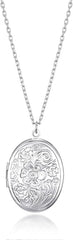 Mara Philip Jones Silver Plated Oval Locket - Necklaces & Pendants - British D'sire
