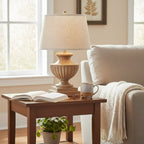 Marbelle Table Lamp With Edged Linen Shade - Lamps - British D'sire