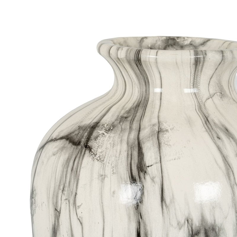 Marble Effect Chours Vase - White Ceramic Decorative Vase - Vases - British D'sire