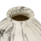 Marble Effect Chours Vase - White Ceramic Decorative Vase - Vases - British D'sire