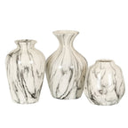 Marble Effect Ellipse Large Vase - White Glass Decorative Vase - Vases - British D'sire