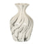 Marble Effect Ellipse Large Vase - White Glass Decorative Vase - Vases - British D'sire