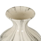 Marble Effect Ellipse Large Vase - White Glass Decorative Vase - Vases - British D'sire
