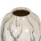 Marble Effect Olpe Vase - White Ceramic Decorative Vase - Vases - British D'sire