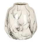 Marble Effect Olpe Vase - White Ceramic Decorative Vase - Vases - British D'sire