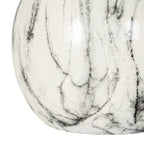 Marble Effect Pudding Vase - White Ceramic Decorative Vase - Vases - British D'sire