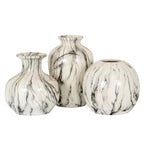 Marble Effect Pudding Vase - White Ceramic Decorative Vase - Vases - British D'sire