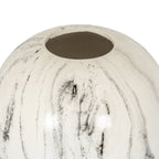 Marble Effect Pudding Vase - White Ceramic Decorative Vase - Vases - British D'sire
