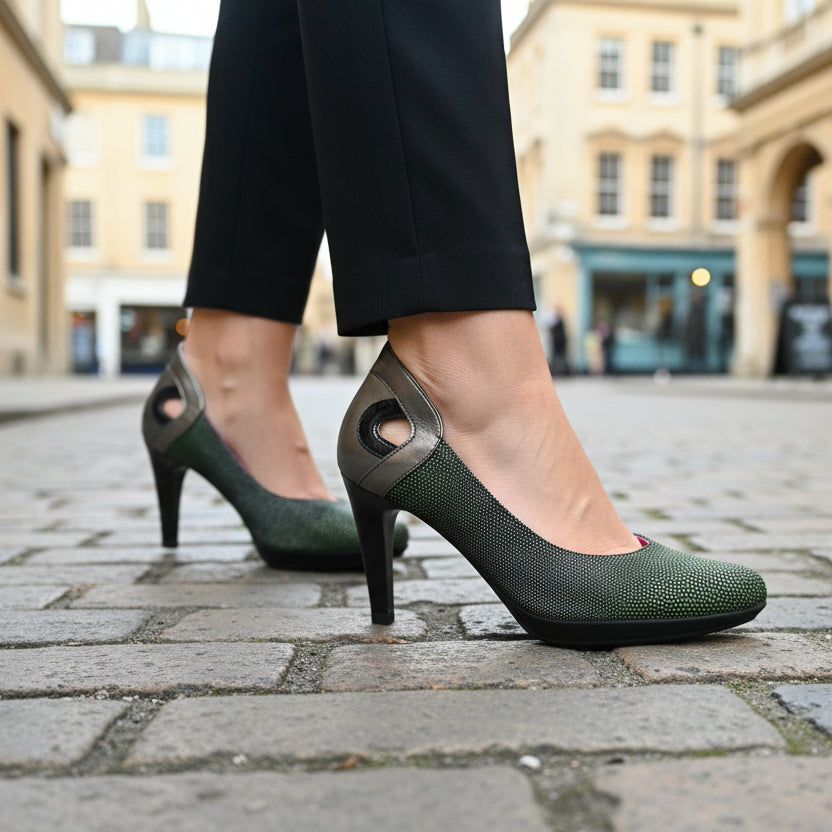 Maritus - green stingray print high heel - Chanii B